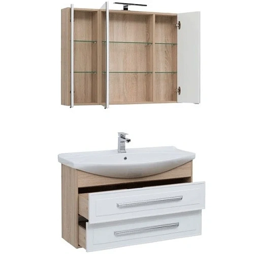 Комплект мебели Aquanet Остин 105 дуб сонома/белый 00252223 Комплект мебели Aquanet Остин 105 дуб сонома/белый 00252223