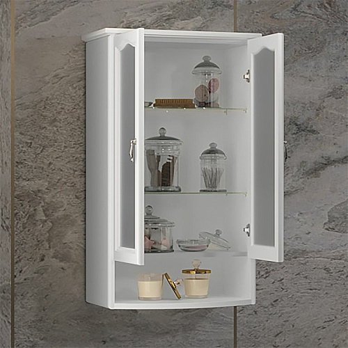 Шкаф Opadiris Риспекто подвесной, двухстворчатый, белый матовый, с матовым стеклом 00-00006078 Шкаф Opadiris Риспекто подвесной, двухстворчатый, белый матовый, с матовым стеклом 00-00006078