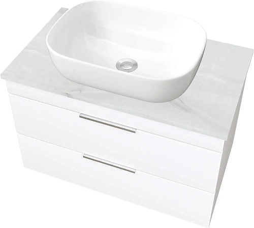 Тумба с раковиной STWORKI Копенгаген Копенгаген 80 белая, со столешницей Stone Aura 80 и сифоном Neo 582092 Тумба с раковиной STWORKI Копенгаген Копенгаген 80 белая, со столешницей Stone Aura 80 и сифоном Neo 582092