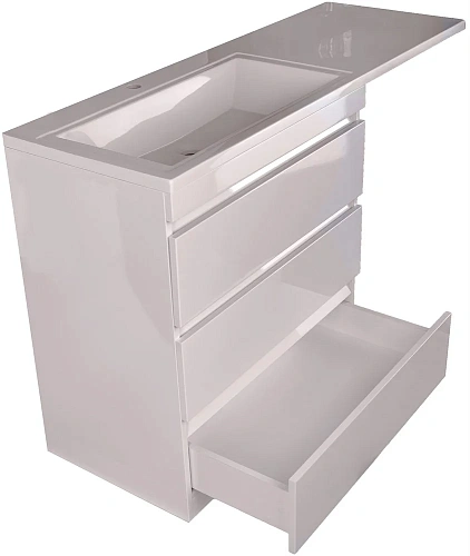 Тумба под раковину Style Line Даллас 130, 3 ящика, Люкс белая СС-00000558 Тумба под раковину Style Line Даллас 130, 3 ящика, Люкс белая СС-00000558