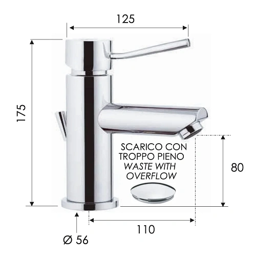 Смеситель для раковины Remer Minimal N10 Смеситель для раковины Remer Minimal N10