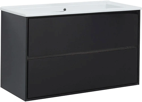 Тумба под раковину Aquanet Милан 105 черный глянец 00316690 Тумба под раковину Aquanet Милан 105 черный глянец 00316690