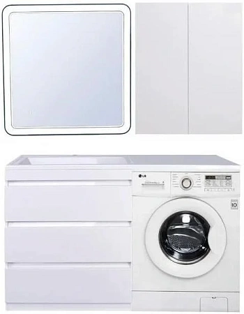 Тумба под раковину Style Line Даллас 140, 3 ящика, Люкс белая СС-00002221 Тумба под раковину Style Line Даллас 140, 3 ящика, Люкс белая СС-00002221