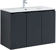 Тумба под раковину Aquanet Алвита New 100 3 дверцы, антрацит 00277531 Тумба под раковину Aquanet Алвита New 100 3 дверцы, антрацит 00277531