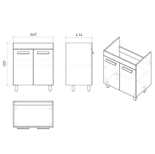Тумба под раковину GROSSMAN НЕО-70 см белая (ум.Фостер-70) напольная 107013 Тумба под раковину GROSSMAN НЕО-70 см белая (ум.Фостер-70) напольная 107013