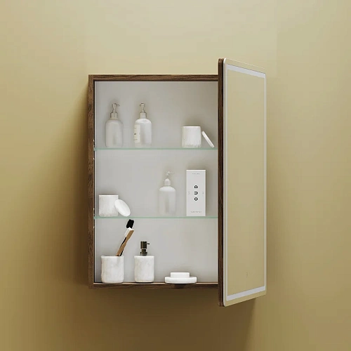 Зеркальный шкаф Sancos Mirror MI60ECH 590x150х740 мм, с LED подсветкой, дуб чарльстон Зеркальный шкаф Sancos Mirror MI60ECH 590x150х740 мм, с LED подсветкой, дуб чарльстон