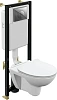 Комплект унитаза Cersanit PARVA (A64229) инсталляции BLACK и клавиши смыва LEON пластик хром 64229