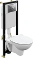 Комплект унитаза Cersanit PARVA (A64229) инсталляции BLACK и клавиши смыва LEON пластик хром 64229 Комплект унитаза Cersanit PARVA (A64229) инсталляции BLACK и клавиши смыва LEON пластик хром 64229