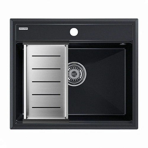 Кухонная мойка Paulmark STEPIA 60 с коландером ADVANCE брашированная PM115951-BLM+A375-BS Кухонная мойка Paulmark STEPIA 60 с коландером ADVANCE брашированная PM115951-BLM+A375-BS