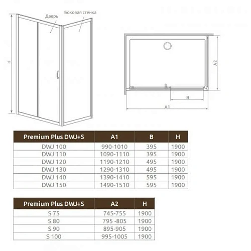 Боковая стенка Radaway Premium Plus S 33402-01-01N 75 см прозрачное стекло Боковая стенка Radaway Premium Plus S 33402-01-01N 75 см прозрачное стекло