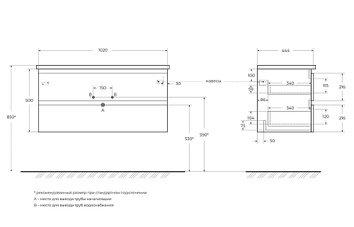 Тумба под раковину BelBagno ALBANO-CER-1050-2C-SO-BL подвесная 1020x440 Bianco Lucido Тумба под раковину BelBagno ALBANO-CER-1050-2C-SO-BL подвесная 1020x440 Bianco Lucido