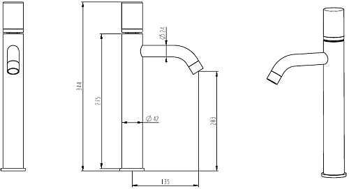 Смеситель для раковины Boheme STICK GOLD DIAMOND CHROME 122-GCR Смеситель для раковины Boheme STICK GOLD DIAMOND CHROME 122-GCR