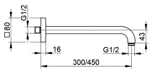 Кронштейн верхнего душа Keuco IXMO 53088370302 Кронштейн верхнего душа Keuco IXMO 53088370302