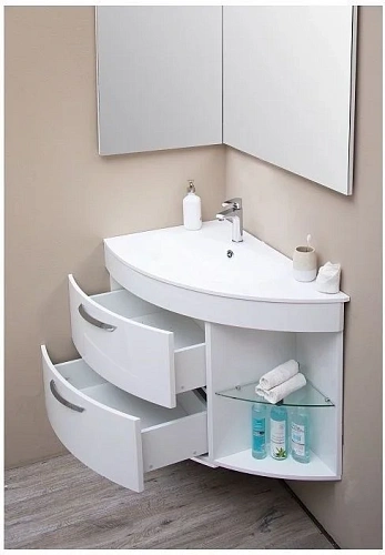 Зеркало De Aqua Трио Люкс 90 L белый 184503 Зеркало De Aqua Трио Люкс 90 L белый 184503