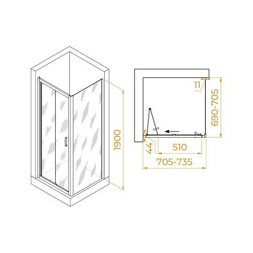 Душевой уголок RGW PA-132B (PA-21B+Z-050-5B) 700x700 мм 060813277-14 черный Easy Clean Душевой уголок RGW PA-132B (PA-21B+Z-050-5B) 700x700 мм 060813277-14 черный Easy Clean