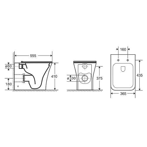 Унитаз приставной Ceruttispa MARMOLADA F CT8906 безободковый, сиденье микролифт Унитаз приставной Ceruttispa MARMOLADA F CT8906 безободковый, сиденье микролифт
