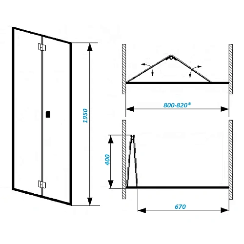 Душевая дверь Ceruttispa BELLA D81B 80х195 Душевая дверь Ceruttispa BELLA D81B 80х195