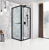 Картинка анонса товара «душевой уголок vincea stile vss-2st9090clb-l, 900x900, черный, стекло прозрачное, левый»