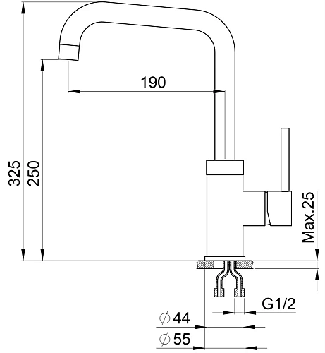 Смеситель для кухни Granula 0041, ГРАФИТ Смеситель для кухни Granula 0041, ГРАФИТ