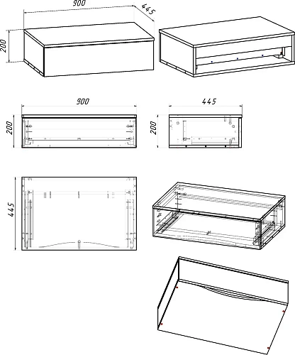 Тумба с раковиной DIWO Элиста 100 светлое дерево с раковиной Moduo 55 Leaf, чёрный муар 573392 Тумба с раковиной DIWO Элиста 100 светлое дерево с раковиной Moduo 55 Leaf, чёрный муар 573392