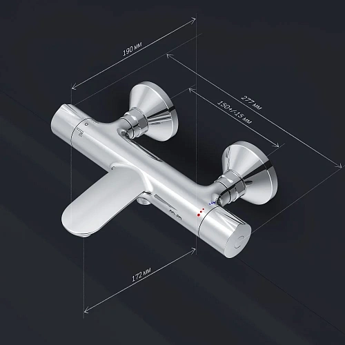 Смеситель для ванны AM.PM Like F8050000 с термостатом, хром Смеситель для ванны AM.PM Like F8050000 с термостатом, хром