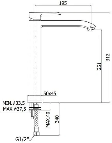 Смеситель для раковины Paffoni Level LES081CR Смеситель для раковины Paffoni Level LES081CR