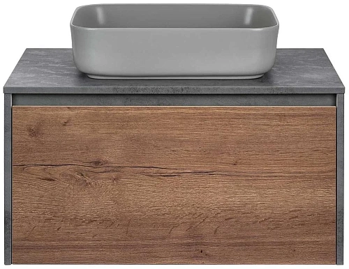 Тумба под раковину Vincea Mesa 800 подвесная, 1 выкатной/1 скрытый ящик soft close, T.Oak + Beton VMC-2MS800TB Тумба под раковину Vincea Mesa 800 подвесная, 1 выкатной/1 скрытый ящик soft close, T.Oak + Beton VMC-2MS800TB