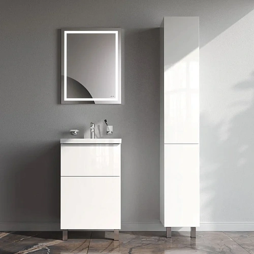 Тумба под раковину AM.PM Gem M90FSX0502WG напольная, 50 см push-to-open, белый, Тумба под раковину AM.PM Gem M90FSX0502WG напольная, 50 см push-to-open, белый,