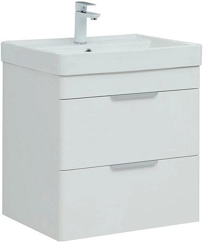 Тумба под раковину Aquanet Ирис new 60 белый глянец (2 ящика) 00310144 Тумба под раковину Aquanet Ирис new 60 белый глянец (2 ящика) 00310144