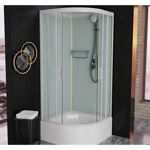 Душевая кабина Frank F409/2 М White белый профиль матовое стекло 90x90 20032 Душевая кабина Frank F409/2 М White белый профиль матовое стекло 90x90 20032