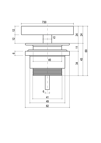 Донный клапан Salini D 604 для моделей ALDA 01, ALDA WALL 01-03 MAREA 01 - 11, LUCE, MONA 166302MF Донный клапан Salini D 604 для моделей ALDA 01, ALDA WALL 01-03 MAREA 01 - 11, LUCE, MONA 166302MF