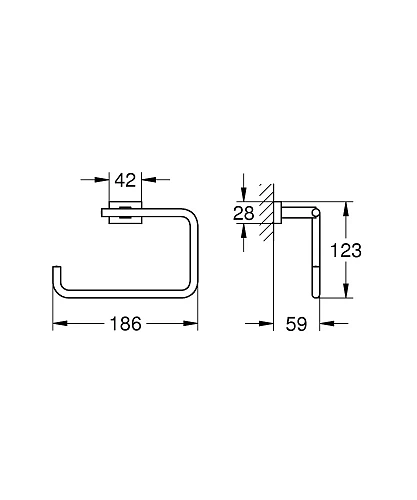 Полотенцедержатель GROHE Essentials Cube, темный графит матовый (40510AL1) Полотенцедержатель GROHE Essentials Cube, темный графит матовый (40510AL1)
