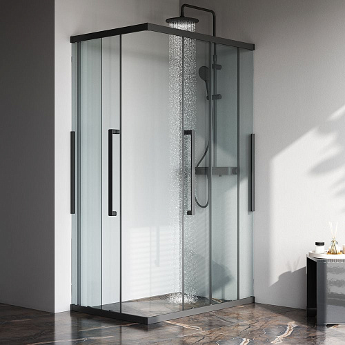Душевой уголок AM.PM Func W84G-403-12080-BТ Slide 120х80, черный, стекло прозрачное Душевой уголок AM.PM Func W84G-403-12080-BТ Slide 120х80, черный, стекло прозрачное