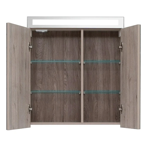 Зеркальный шкаф DREJA MAX, 70 см, 2 дверцы, 4 стеклянные полки, дуб кантри 77.9008D Зеркальный шкаф DREJA MAX, 70 см, 2 дверцы, 4 стеклянные полки, дуб кантри 77.9008D