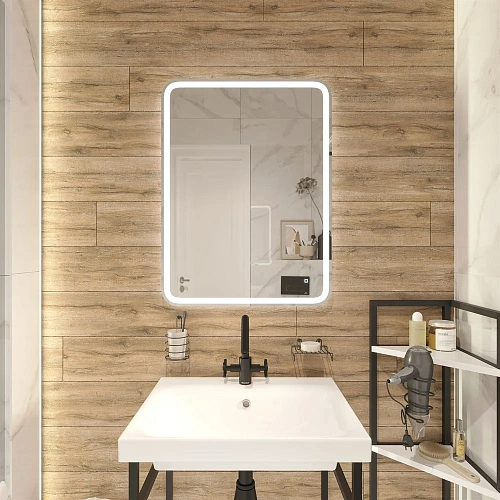 Зеркало DIWO Коломна 60 с подсветкой светодиодной, сенсорное управление, прямоугольное, настенное 48 482597 Зеркало DIWO Коломна 60 с подсветкой светодиодной, сенсорное управление, прямоугольное, настенное 48 482597