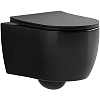 Унитаз подвесной Ceruttispa OGLIO Aria MB CT9239 безободковый черный матовый, сиденье микролифт Унитаз подвесной Ceruttispa OGLIO Aria MB CT9239 безободковый черный матовый, сиденье микролифт