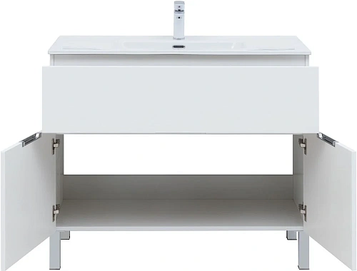 Комплект мебели Aquanet Алвита New 100 1 ящик, 2 дверцы, белый матовый 00274184 Комплект мебели Aquanet Алвита New 100 1 ящик, 2 дверцы, белый матовый 00274184