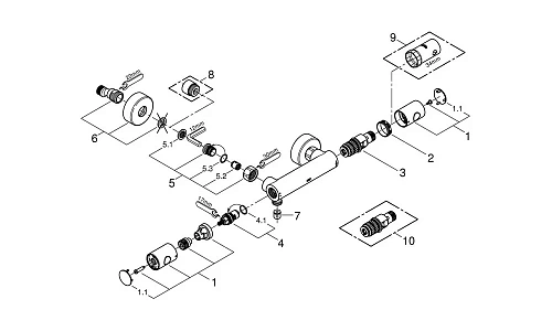 Смеситель для душа GROHE Grohtherm 1000 Cosmopolitan New термостатический, хром (34065002) Смеситель для душа GROHE Grohtherm 1000 Cosmopolitan New термостатический, хром (34065002)