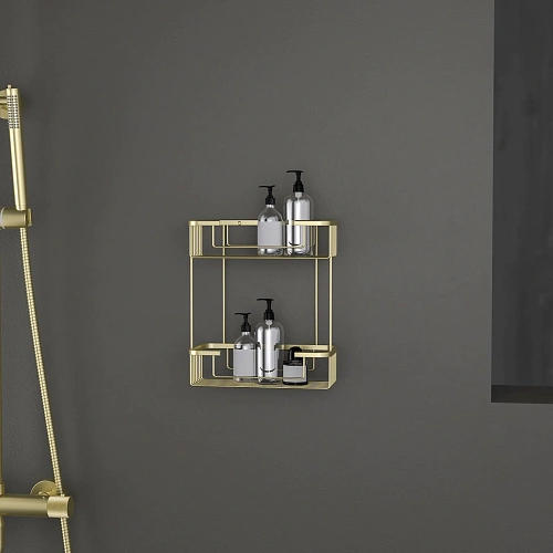 Полка Timo Saona 13083/17 двойная золото матовое Полка Timo Saona 13083/17 двойная золото матовое