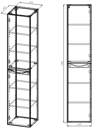 Шкаф-пенал Vincea Mia VSC-2M170BT-L подвесной, 1700x350x350, Beton, левый Шкаф-пенал Vincea Mia VSC-2M170BT-L подвесной, 1700x350x350, Beton, левый
