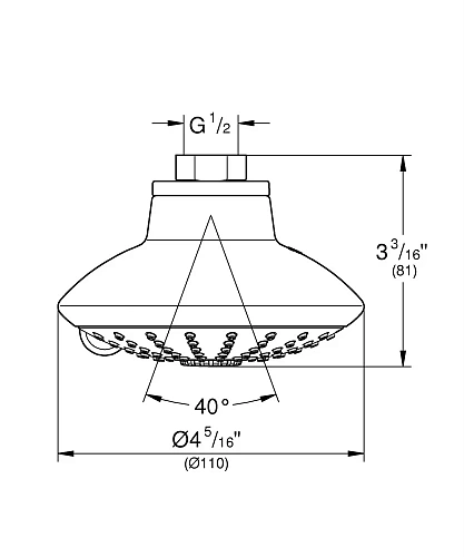Верхний душ GROHE Euphoria, диаметр 110 мм, хром (27247001) Верхний душ GROHE Euphoria, диаметр 110 мм, хром (27247001)