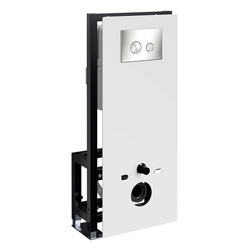 Инсталляция для унитаза WasserKRAFT Glan 66TLT.010.ME.WH.BN01 с клавишей смыва никель Инсталляция для унитаза WasserKRAFT Glan 66TLT.010.ME.WH.BN01 с клавишей смыва никель