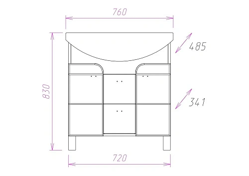 Тумба под раковину Onika СТИЛЬ 75.13 107512 Тумба под раковину Onika СТИЛЬ 75.13 107512