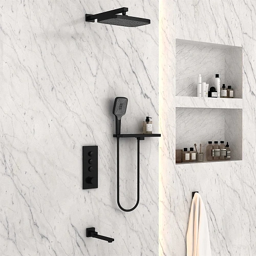 Душевая система Vincea VSFW-431T1RMB встраиваемая, термостатический, 3 режима, черный Душевая система Vincea VSFW-431T1RMB встраиваемая, термостатический, 3 режима, черный