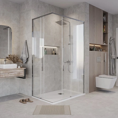 Душевой уголок GROSSMAN Galaxy 1/2.K33.01.11.10.00-1/2.K33.01.10.10.00 (110х100х195) раздвижная,хром,стекло прозрачное Душевой уголок GROSSMAN Galaxy 1/2.K33.01.11.10.00-1/2.K33.01.10.10.00 (110х100х195) раздвижная,хром,стекло прозрачное