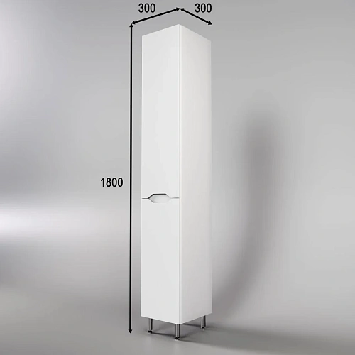 Шкаф-пенал Style Line Марелла с корзиной, Люкс антискрейтч белый матовый, PLUS СС-00002421 Шкаф-пенал Style Line Марелла с корзиной, Люкс антискрейтч белый матовый, PLUS СС-00002421