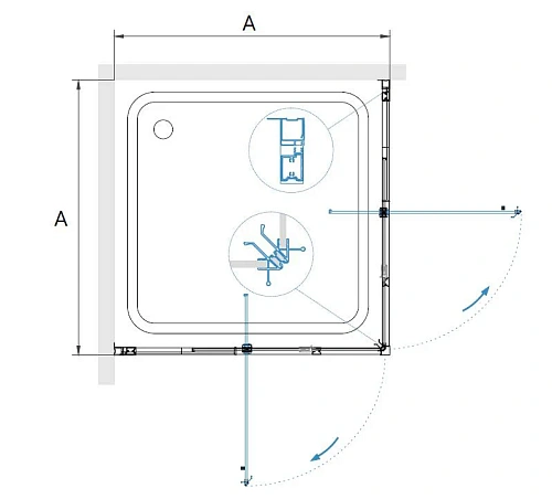 Душевой уголок RGW PA-38 1000x1000 мм 06083800-11 хром Easy Clean Душевой уголок RGW PA-38 1000x1000 мм 06083800-11 хром Easy Clean
