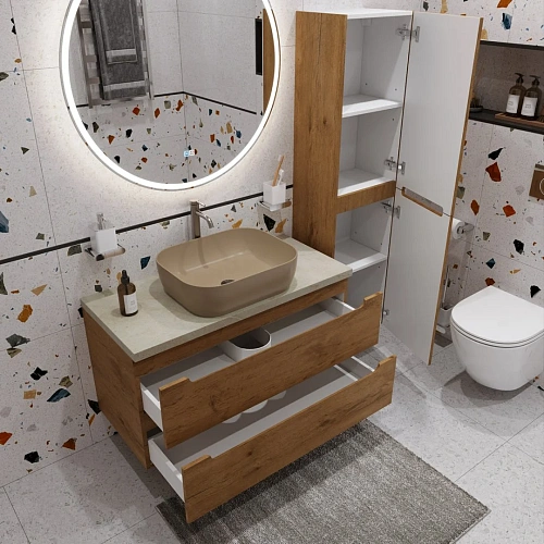 Тумба со столешницей и раковиной BelBagno ETNA 100 etna100rn-kepmco-1302h316-set подвесная ETNA100RN-KEPMCO-1302H316 SET Тумба со столешницей и раковиной BelBagno ETNA 100 etna100rn-kepmco-1302h316-set подвесная ETNA100RN-KEPMCO-1302H316 SET