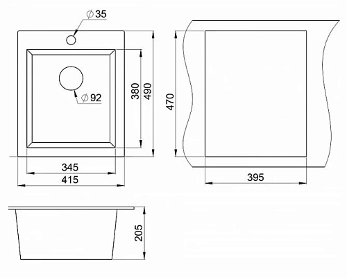 Кухонная мойка GRANULA (4201, ТУРМАЛИН) Кухонная мойка GRANULA (4201, ТУРМАЛИН)