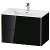 Картинка анонса товара «тумба под раковину duravit xviu xv41260b140 подвесная 81 см черный глянцевый»